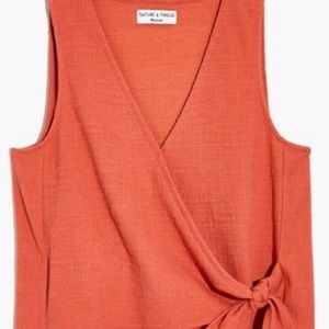 Madewell texture and thread wrap tie top. NWOT